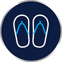 Ne vous promenez jamais pieds nus dans les douches et les vestiaires communs